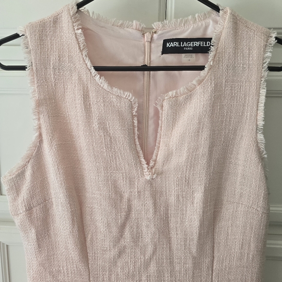 Karl Lagerfeld Paris Pink Tweed Sheath Dress Size 10 NWT - Picture 13 of 14